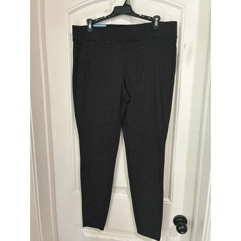 Old Navy leggings Black w White Polka Dots Womens Size Large NWT